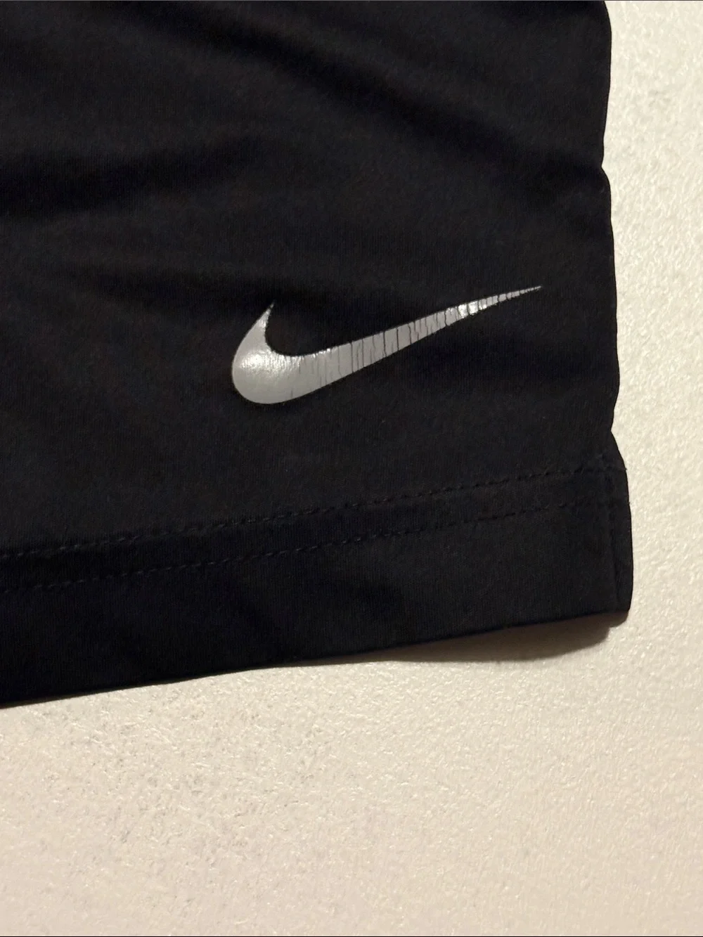 Nike men’s small Black Athletic Shorts with White Swoosh Accent